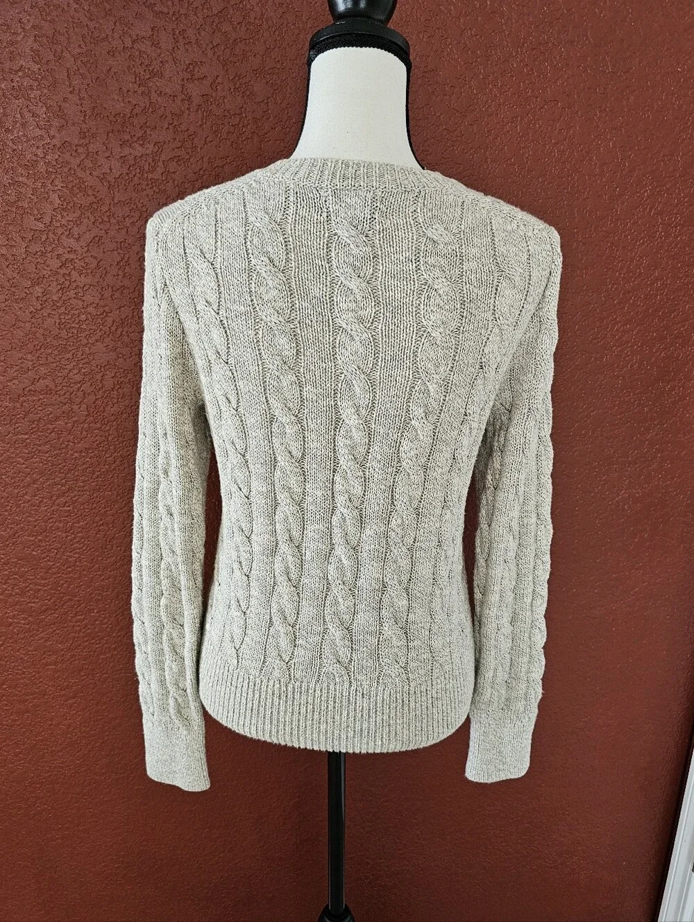 Polo by Ralph Lauren Cream Cable-Knit Button Cardigan Sweater - Picture 4 of 8